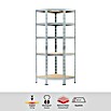 Regalux Eckregal (H x B x T: 180 x 70 x 40 cm, Traglast pro Boden: 175 kg, Anzahl Böden: 5 Stk., Stecken, Silber) | BAUHAUS