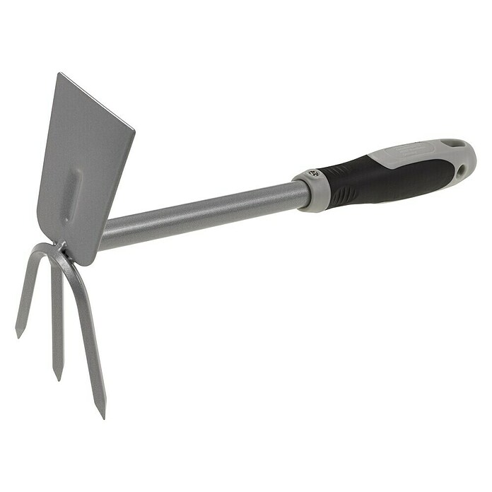 Rekord Doppelhäckchen 34cm Edelstahl - Gartenhacke Mit 3 Zinken & Gummiertem Griff