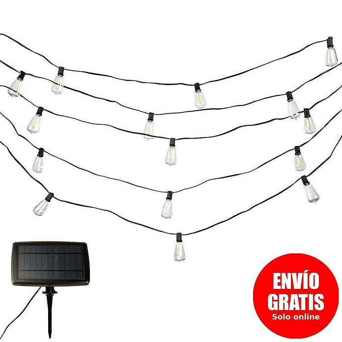 Arte confort Guirnalda solar LED Glimia (Para exterior, 785 cm, Blanco cálido) | BAUHAUS