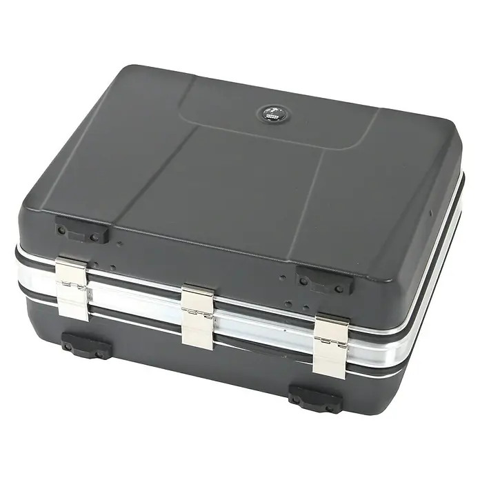 Hepco & Becker Werkzeugkoffer Budget 5072 - L x B: 430 x 510 mm, Höhe: 220 mm, ABS - Grauer Koffer mit Metallelementen, ideal für Reisen. Er bietet viel Stauraum und ist robust verarbeitet.\n