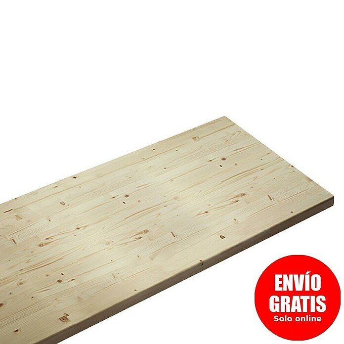 Encimera de madera maciza (Abeto rojo, 240 x 60 x 4 cm)