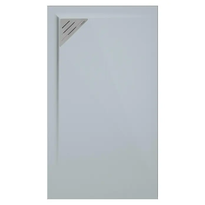 Duplach Plato de ducha Mío - L x An: 170 x 70 cm, Material compuesto, Gris, Rejilla a la izquierda - Plato de ducha con diseño moderno y canal de desagüe empotrado para un baño elegante. El plato es fácil de limpiar y duradero.