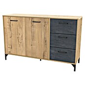 Muebles Pitarch Aparador Nantes (L x An x Al: 40 x 135 x 85 cm, Roble Gold/Mármol, Número de cajones: 3 ud., Número de puertas: 2 ud.) | BAUHAUS