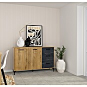 Muebles Pitarch Aparador Nantes (L x An x Al: 40 x 135 x 85 cm, Roble Gold/Mármol, Número de cajones: 3 ud., Número de puertas: 2 ud.) | BAUHAUS