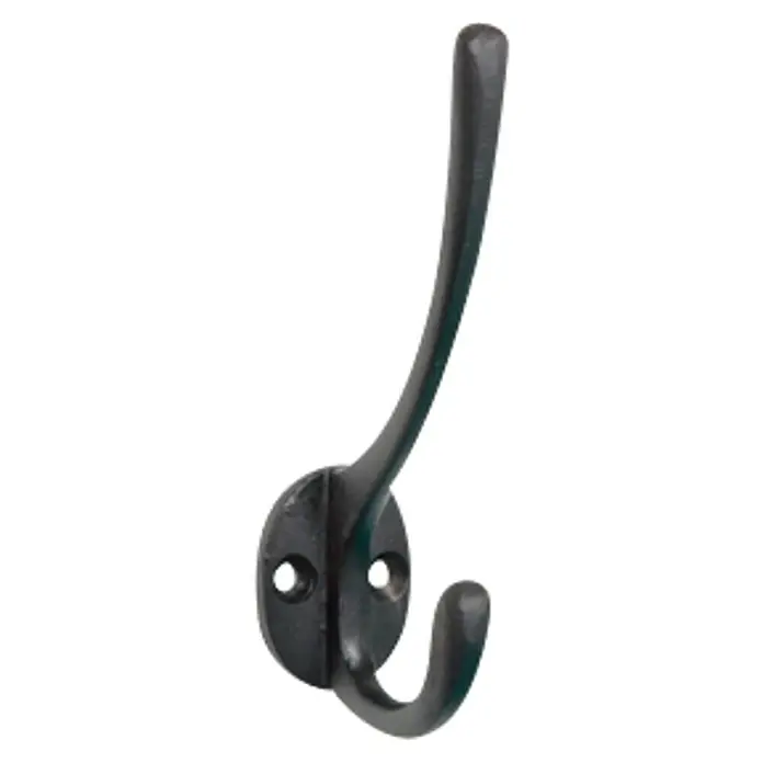 Nesu Gancho para colgar 978 Negro - Número de ganchos: 2 ud., L x An x Al: 12,3 x 3 x 5,8 cm - Perchero de metal con dos colgadores para abrigos, sombreros y otras prendas para montaje en pared.
