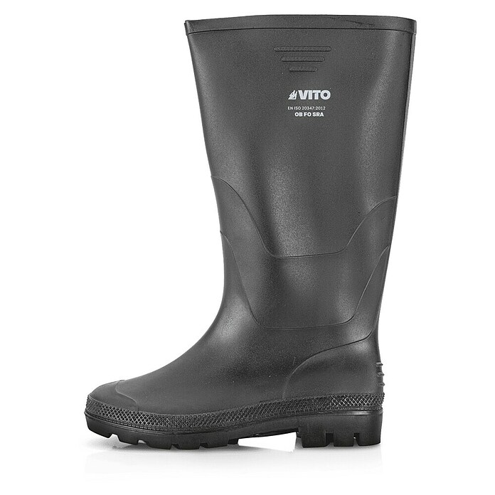 Vito Botas de agua de caña alta Wellington (Talla de pie: 41, Negro) | BAUHAUS