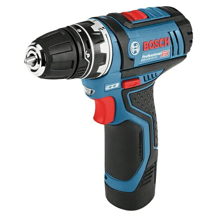 Bosch Professional Akku-Bohrschrauber GSR 12V-1512 V, 2 Akkus, 2 Ah, Leerlaufdrehzahl: 0 U/min - 1.300 U/min Left Side View