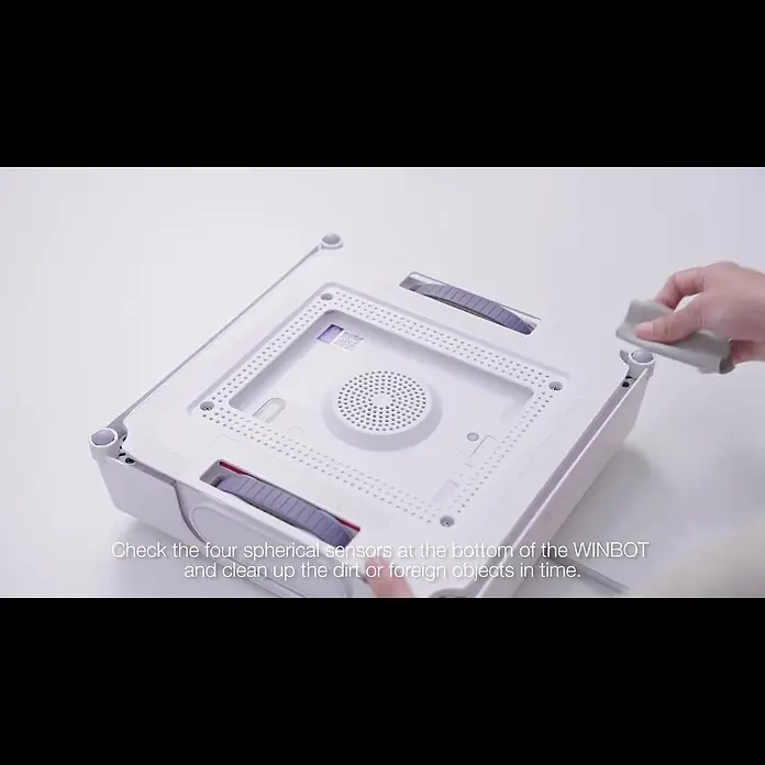 Ecovacs Fensterreinigungsroboter Winbot W2 Pro Omni SET - Tankvolumen: 60 ml, Akkulaufzeit: 110 min, Inkl. 1 l Ecovacs Winbot Cleaning Solution - 06What to do when a voice reminder says Avoid window edges and reattach WINBOT