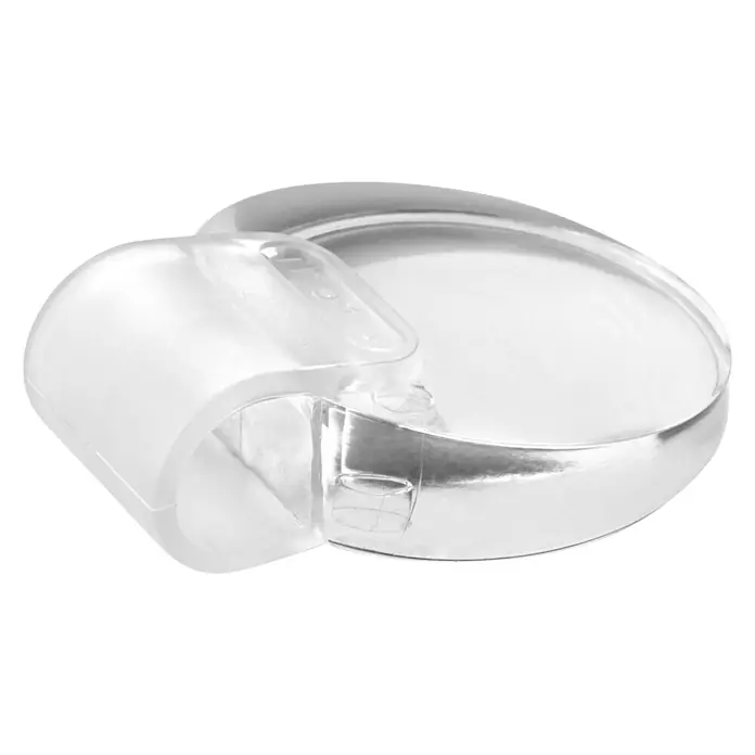 Inofix Tope de puerta 2054 - Caucho macizo, Transparente - Dispensador de hilo dental redondo transparente con solapa higiénica que protege el hilo de la contaminación.