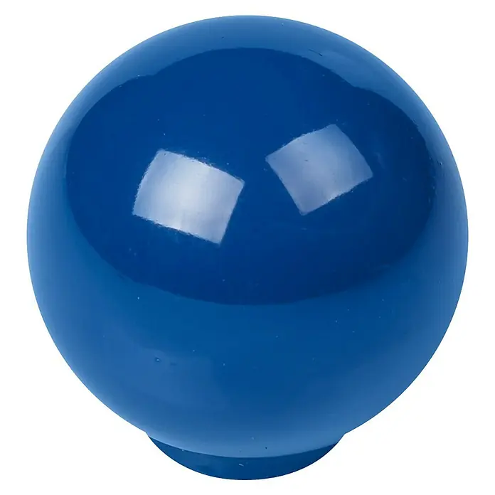 Nesu Pomo para muebles 626 - Tipo de tirador del mueble: Botón, Ø x Al: 29 x 29 mm, Plástico, Azul marino, Brillante - Bola azul con superficie brillante y reflejos de luz. Ideal para fines decorativos.