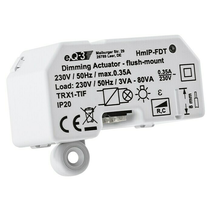 Homematic IP Phasenabschnittdimmer-Einsatz HmIP-FDT41 x 54 x 33 mm, Unterputz Right Side View