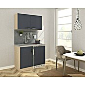 Respekta Minikeuken (Breedte: 100 cm, Met glaskeramische kookplaat, Grijs)