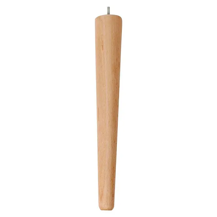 Rei Pata para muebles - Ø x L: 4,8 x 70 cm, Capacidad de carga: 30 kg, Madera - Pata de mueble de madera clara sin terminar con una parte superior roscada para una fácil fijación. Ideal para proyectos de bricolaje.