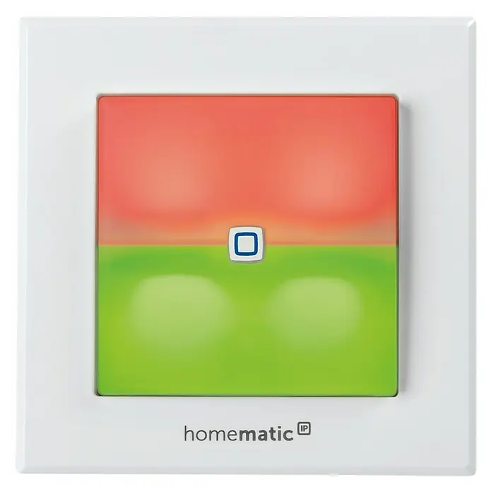 Homematic IP Conmutador inalámbrico HmIP-BSL - 52 x 86 x 86 mm, Gris, 230 V - Interruptor de pared inteligente Homematic IP con pantalla a color para sistemas domóticos, permitiendo un control cómodo.