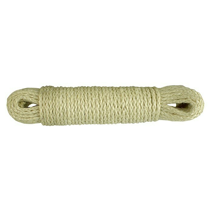 Cuerda de sisal DY2701551 (Ø x L: 5 mm x 20 m, Trenzado con 3 filamentos)