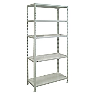Simonrack Simonclick Estantería metálica Ecoclick Mini (L x An x Al: 30 x 80 x 180 cm, Capacidad de carga: 150 kg/balda, Número de baldas: 5 ud., Inserción, Gris)