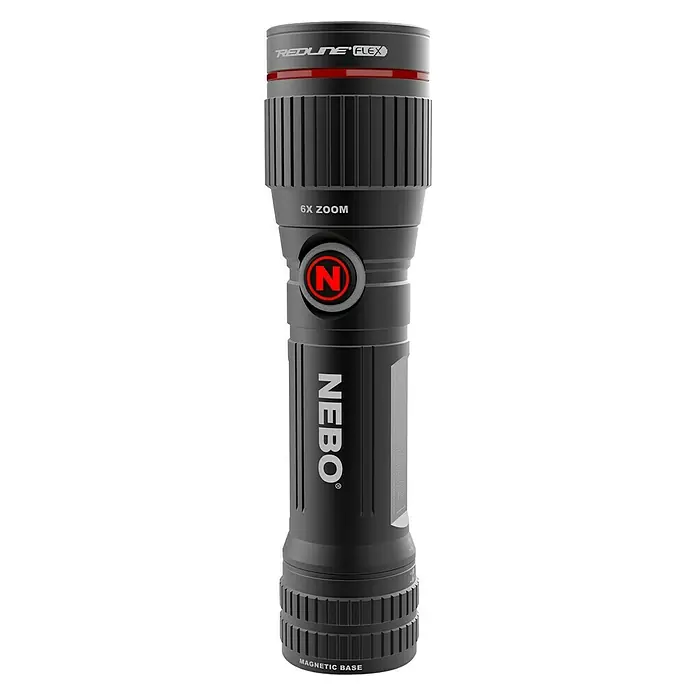 Nebo Tools Redline Linterna Flex450 - 2,9 x 2,9 x 10,7 cm, 80 lm - 450 lm - La linterna LED REDLINE FLEX cuenta con un zoom 6x y una base magnética. Ideal para camping o situaciones de emergencia.