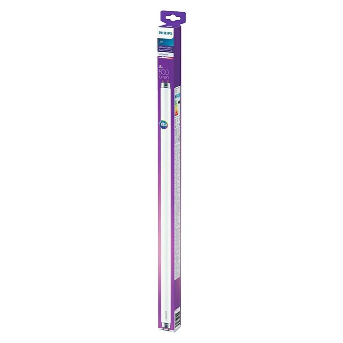 Philips LED Leuchtstoffröhre T8 - Länge: 60,25 cm, Neutralweiß, 8 W, 800 lm - Philips LED-Röhre mit 8 Watt und 800 Lumen, ideal für eine helle und effiziente Beleuchtung im Haushalt oder Gewerbe.