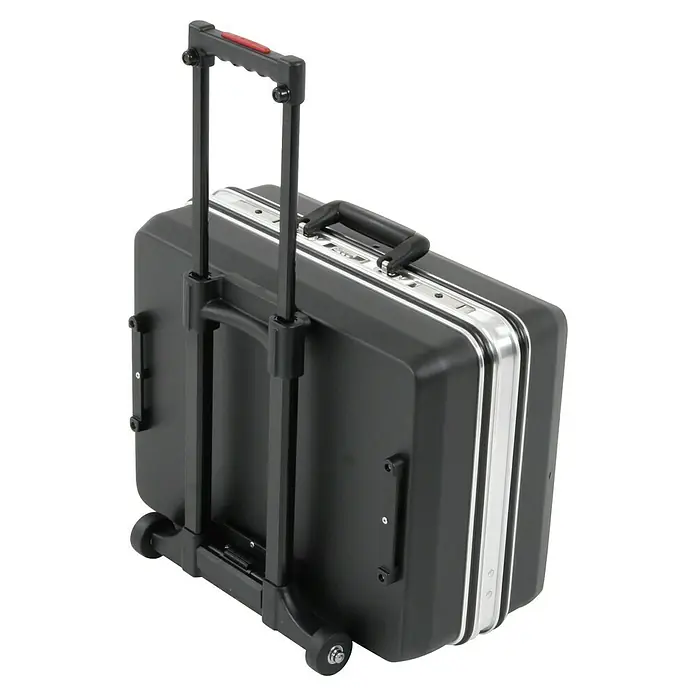 Hepco & Becker Werkzeugkoffer Budget 5075 Trolley - L x B: 430 x 510 mm, Höhe: 240 mm, ABS - Ein schwarzer Werkzeugkoffer Trolley mit silbernen Akzenten und ausziehbarem Griff. Ideal für den Transport von Werkzeugen.