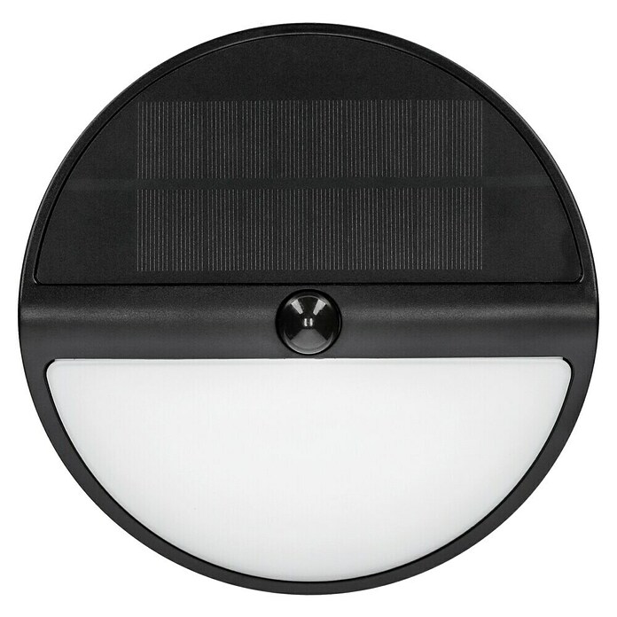 Lavida Solar-Außenwandleuchte (5 W, L x B x H: 9,7 x 20 x 20 cm, Schwarz, IP54, 500 lm) | BAUHAUS