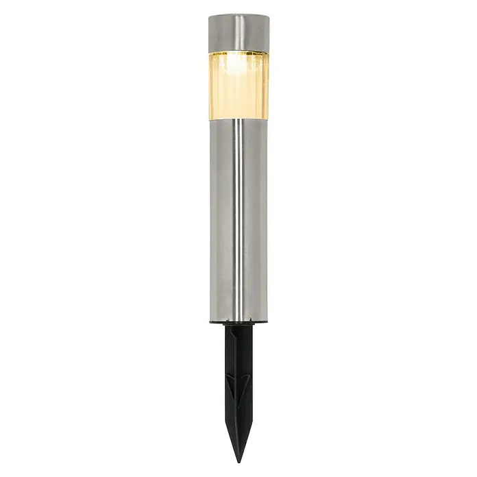 BAUHAUS Solarleuchten-Set Mini - L x B x H: 4,7 mm x 4,7 cm x 33,5 mm, Edelstahl, IP44 - Gartenleuchte aus Edelstahl mit Erdspieß für den Außenbereich. Stimmungsvolle Beleuchtung für Garten und Terrasse.