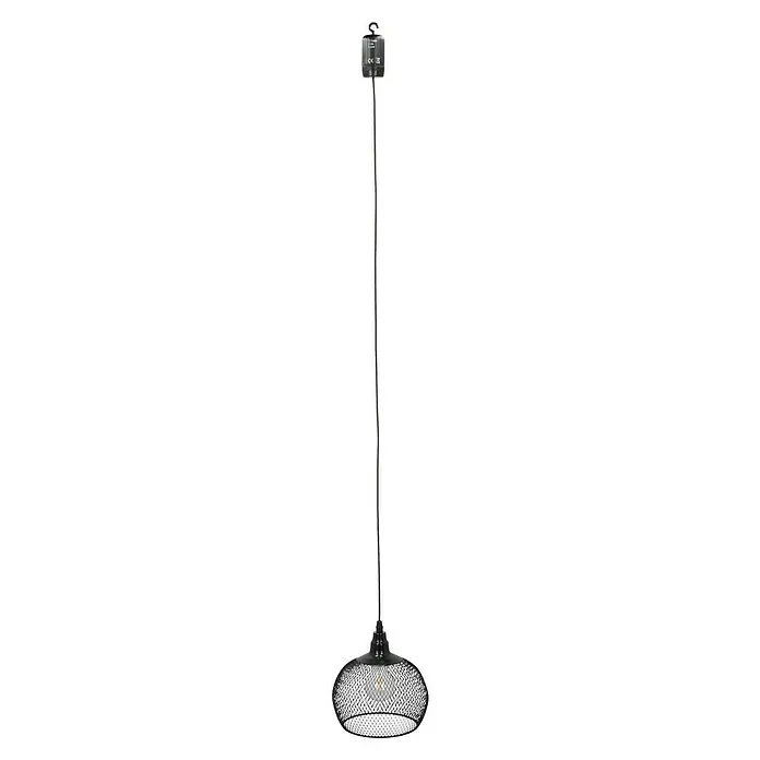 Starlux Pendelleuchte Laterne Metall - L x B x H: 18 x 18 x 21 cm, Schwarz, IP44 - Ein dekoratives Deckenlicht mit einem schwarzen Drahtschirm, der ein warmes, einladendes Ambiente erzeugt. Perfekt für moderne Innenräume.