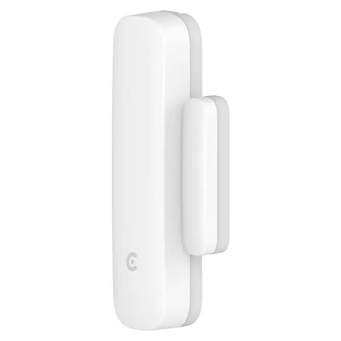 Clarer Fenster- & Türsensor S03 - Passend für: Clarer Alarmanlage C3, Reichweite ca.: 100 m - Nahaufnahme eines weißen Tür-/Fenstersensors, ein schlankes Gerät zur Sicherheit, das unauffällig und effektiv vor Einbrüchen schützt.