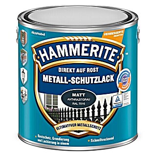 Hammerite Metall-Schutzlack (Anthrazitgrau, 2,5 l, Matt, Lösemittelhaltig)