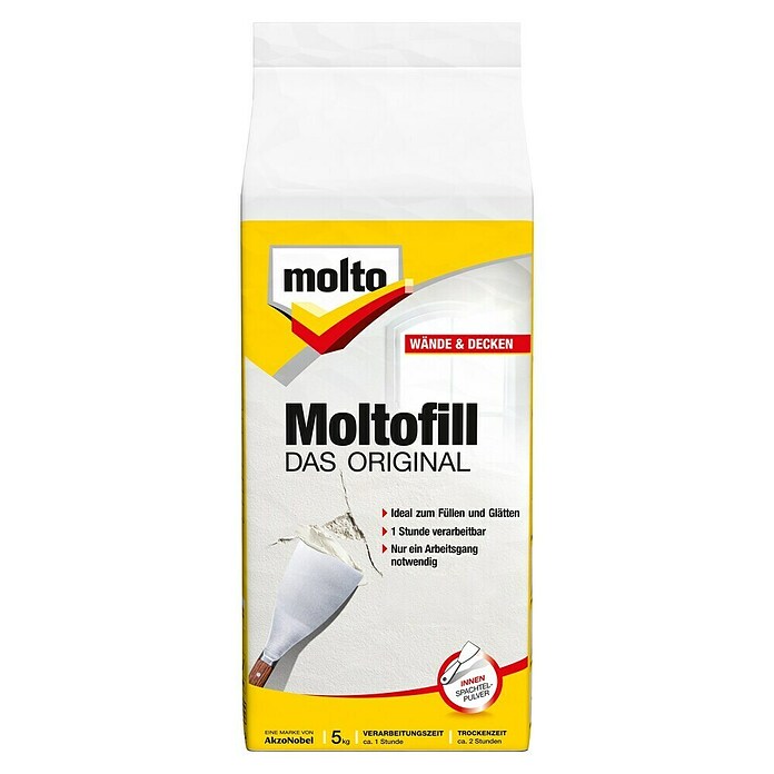 Molto Spachtelpulver Moltofill Das Original (Weiß, 5 kg)