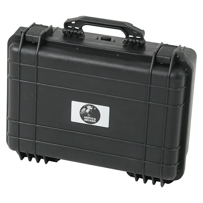 Hepco & Becker Werkzeugkoffer Solid 5615 & Wing 4901 - L x B x H: 360 x 465 x 175 mm, Polypropylen - Bild eines schwarzen Hepco & Becker Koffers, robust und ideal für sicheren Transport.