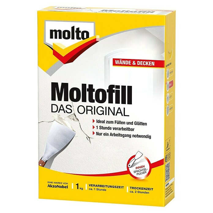 Molto Spachtelpulver Moltofill Das Original (Weiß, 1 kg)