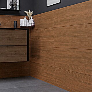 Wandfliese Spa Cuero Base (30 x 90 cm, Braun, Matt)