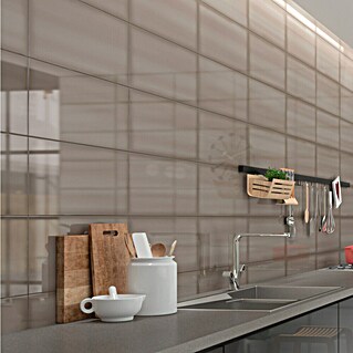 Decocer by Cinca Glow Wandfliese Squares (25 x 55 cm, Taupe, Glänzend)