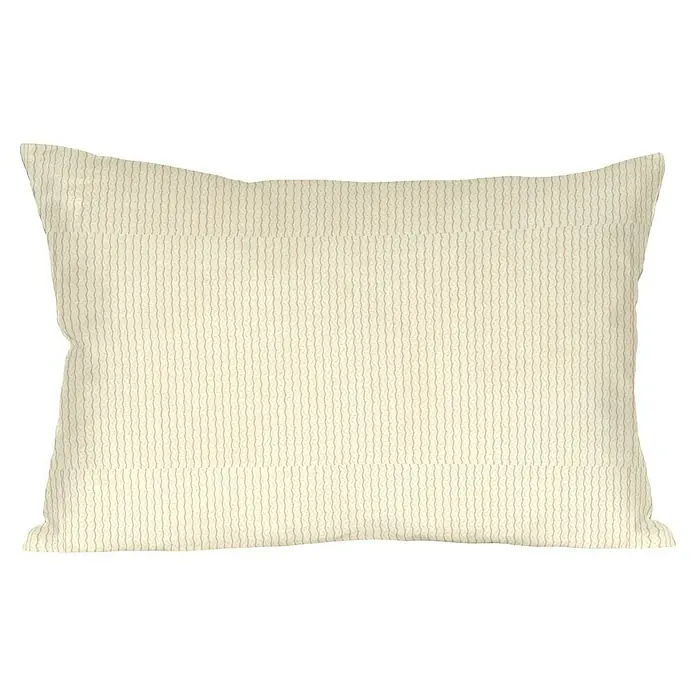 Cojín Estructura Velvet - 30 x 50 cm, Poliéster, Crudo, Rectangular - Funda de cojín decorativa beige con líneas verticales sutiles, que añade un toque elegante a cualquier sofá o cama. Cómoda y decorativa.