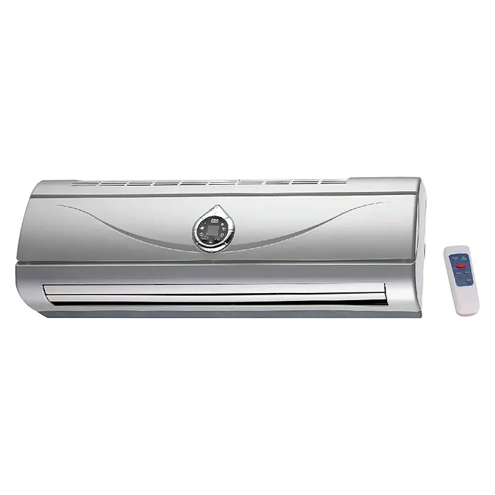 Calefactor de aire Maxiclima - 1.000 W - 2.000 W, Plateado - Aire acondicionado plateado con mando a distancia. Un aparato moderno para el control de la temperatura interior para una vida confortable.
