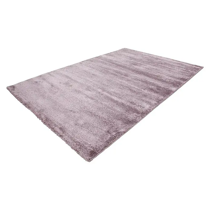 Kurzflorteppich SofttouchPastell-Lila, 290 x 200 cm, 100 % Polypropylen (Flor) - Nahaufnahme eines rechteckigen, flauschigen Teppichs in einem eleganten Rosaton, der jedem Raum Wärme und Komfort verleiht.