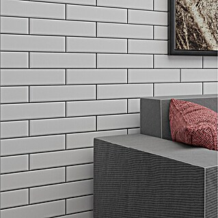 Modern Style Wandfliese Manhattan Biselado Blanco (7,5 x 30 cm, Weiß, Matt)