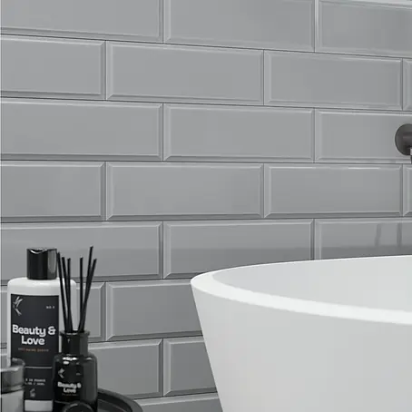 Modern Style Wandfliese Manhattan Biselado Cinze 600