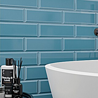 Modern Style Wandfliese Metro Biselado Azul 730 (9,8 x 29,8 cm, Blau, Glänzend)