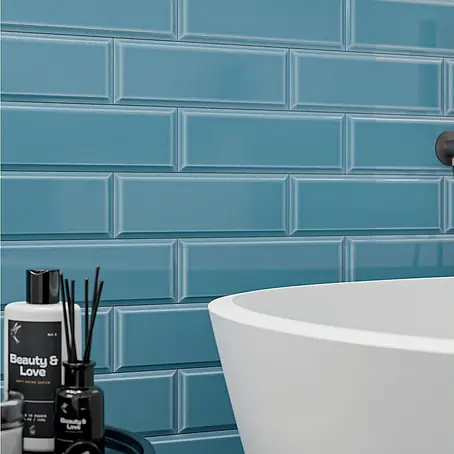 Modern Style Wandfliese Metro Biselado Azul 730