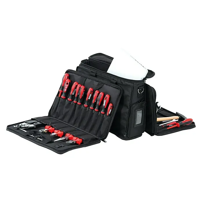 Hepco & Becker Werkzeugtasche Polytex 5852 Technikertasche - L x B x H: 220 x 440 x 330 mm, Polyester - Werkzeugtasche mit diversen Werkzeugen wie Schraubenzieher und Zangen. Praktisch für Handwerker und Heimwerker.