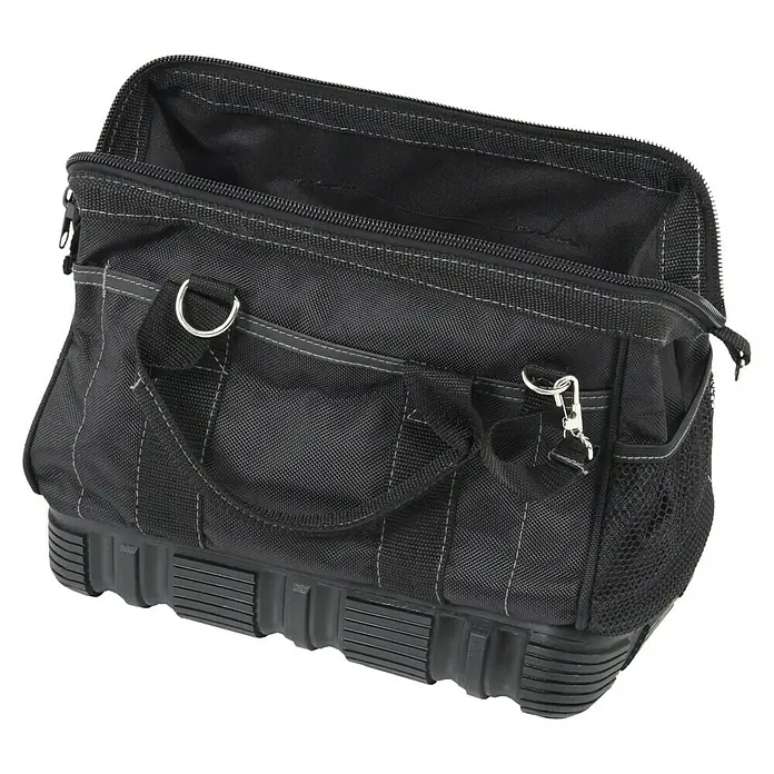 Hepco & Becker Werkzeugtasche Polytex 5854 - L x B x H: 195 x 340 x 260 mm, Polyester - Offene schwarze Werkzeugtasche mit stabilen Boden und praktischen Tragegriffen für den einfachen Transport von Werkzeugen.