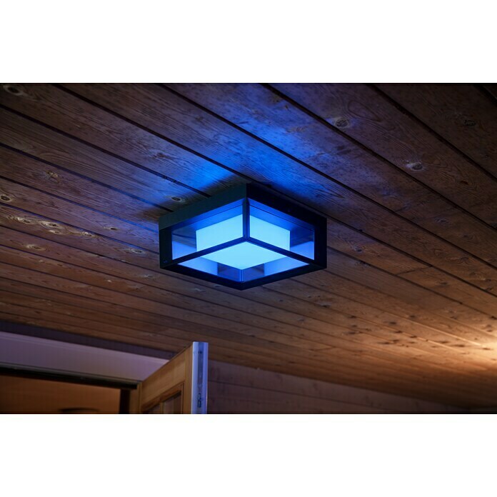Philips Hue LED-Außenwandleuchte White & Color Ambiance Econic Quadratisch (1-flammig, 15 W, Lichtfarbe: Bunt, IP44)