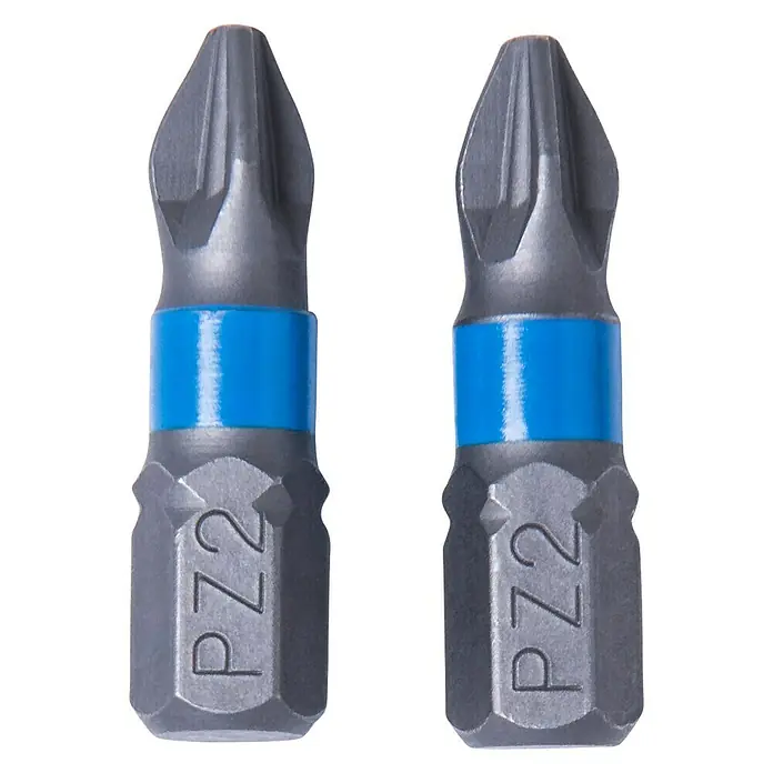 Connex Punta COXT973012 - PZ 2, 25 mm - Dos puntas de destornillador PZ2 con detalles azules, perfectas para atornillar con precisión y un rendimiento duradero.\n