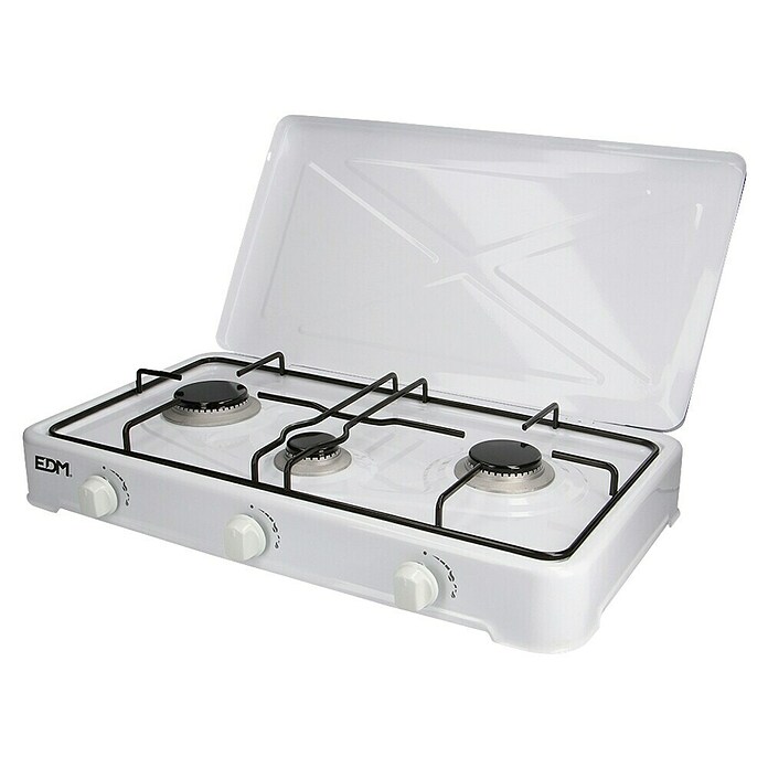 EDM Hornillo de gas (Número de quemadores: 3 ud., 37 x 60 x 10 cm, 4,45 kW) | BAUHAUS
