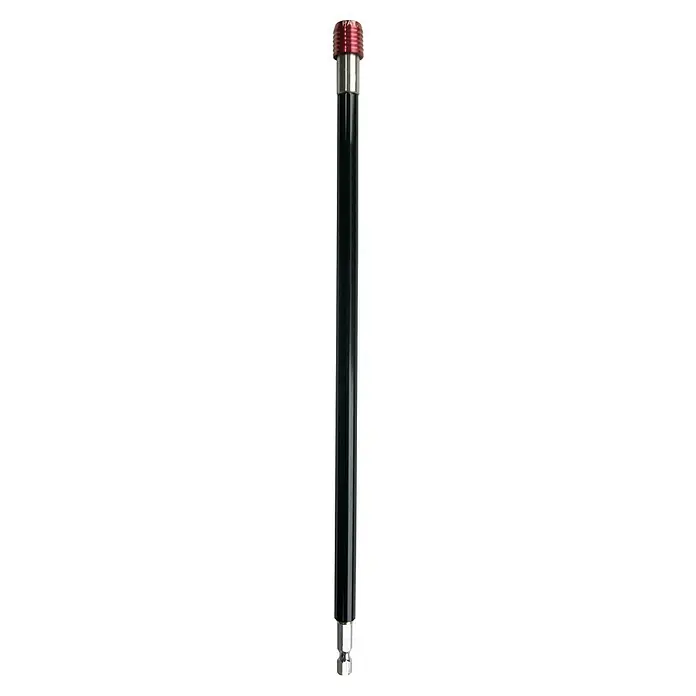 Connex Portabits para herramientas eléctricas COXT973226 - Acero - Primer plano de un dispositivo cilíndrico y delgado con una cabeza roja y una base plateada. Parece una herramienta de precisión para aplicaciones especializadas.