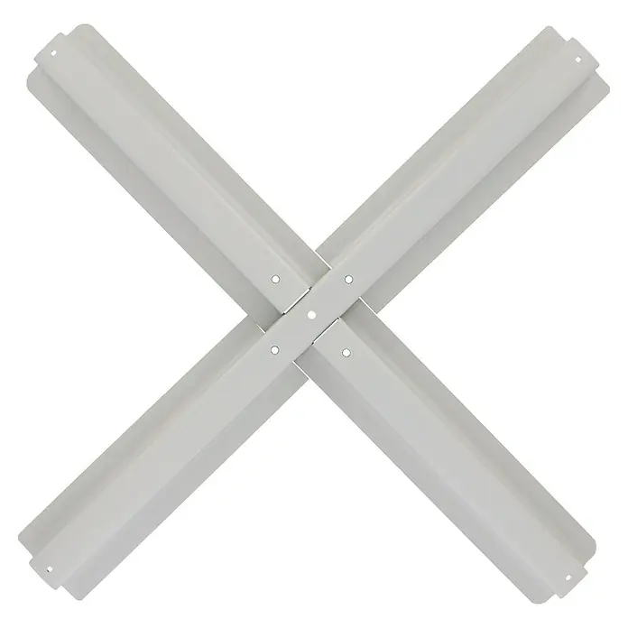 Ersatz-Plattenständer - Lichtgrau, Passend für: Sunfun Ligurien Ampelschirmgestell - Eine graue, kreuzförmige Bodenhalterung für eine sichere und stabile Befestigung.
