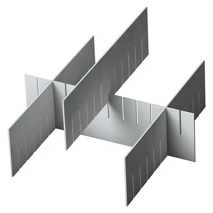 Surplus Systems Trennwand - Passend für: Surplus Systems Euronormboxen, L x H: 36 x 10 cm - Graue, verstellbare Schubladenteiler für eine flexible Organisation von Schubladen, perfekt für Küche oder Büro.
