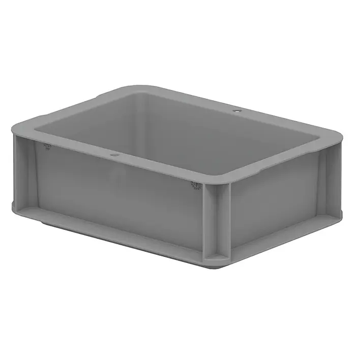 Surplus Systems Eurobox - L x B x H: 20 x 15 x 7 cm, Kunststoff, Grau - Graue Kunststoffbox zur Aufbewahrung und zum Transport von Gegenständen, ideal für Lagerhaltung, Produktion oder den privaten Gebrauch.