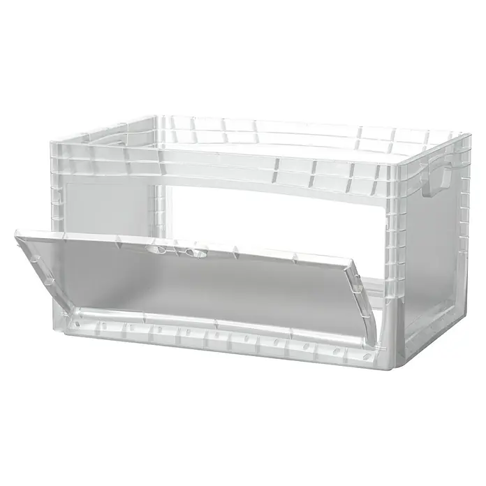 Surplus Systems Eurobox Door - L x B x H: 60 x 40 x 32 cm, Kunststoff, Transparent - Transparente Kunststoffbox mit offener Tür für Lagerung & Organisation, ideal für Büro, Garage oder Keller. Robust und stapelbar.